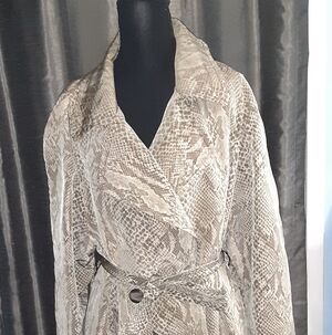 Snakeskin Patterned Trench Coat